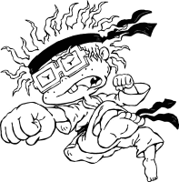 A coloring page of the rugrats